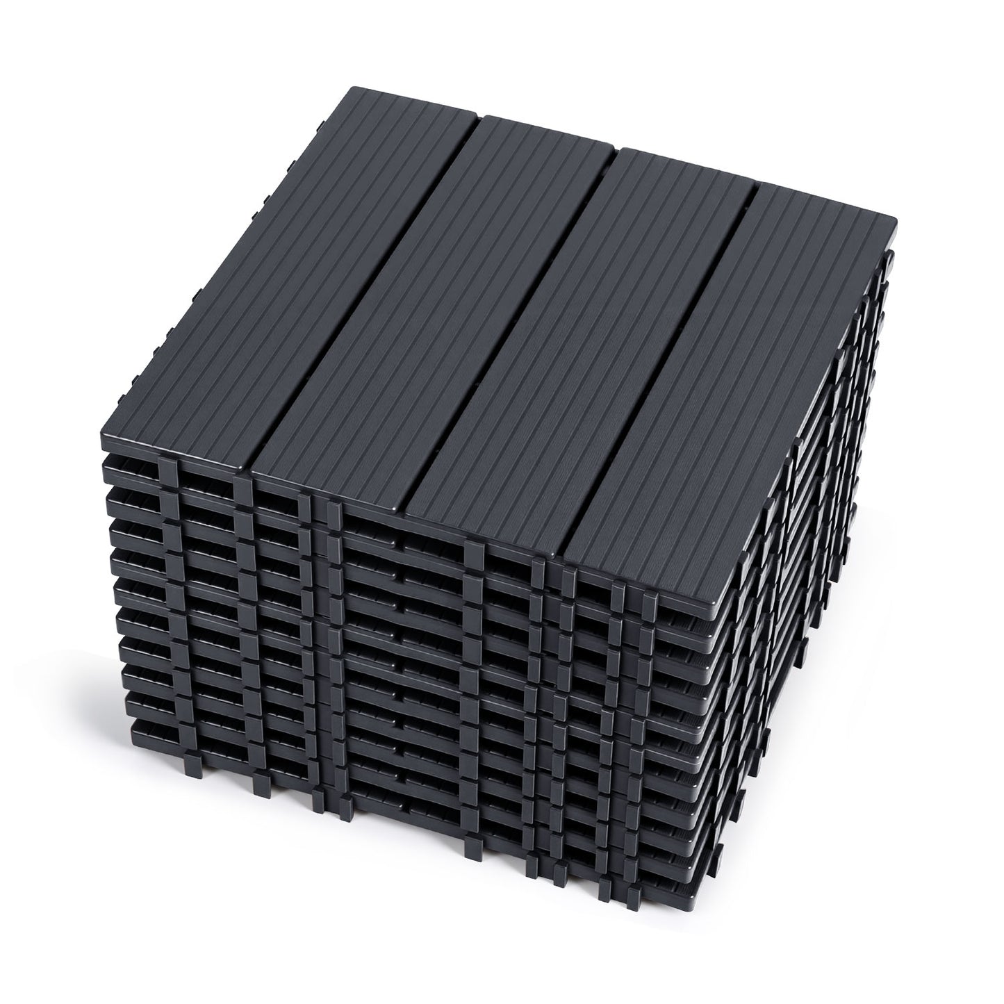 Hengda 30x30cm PP Terrassenfliesen, Kunststoff-Bodenbelag