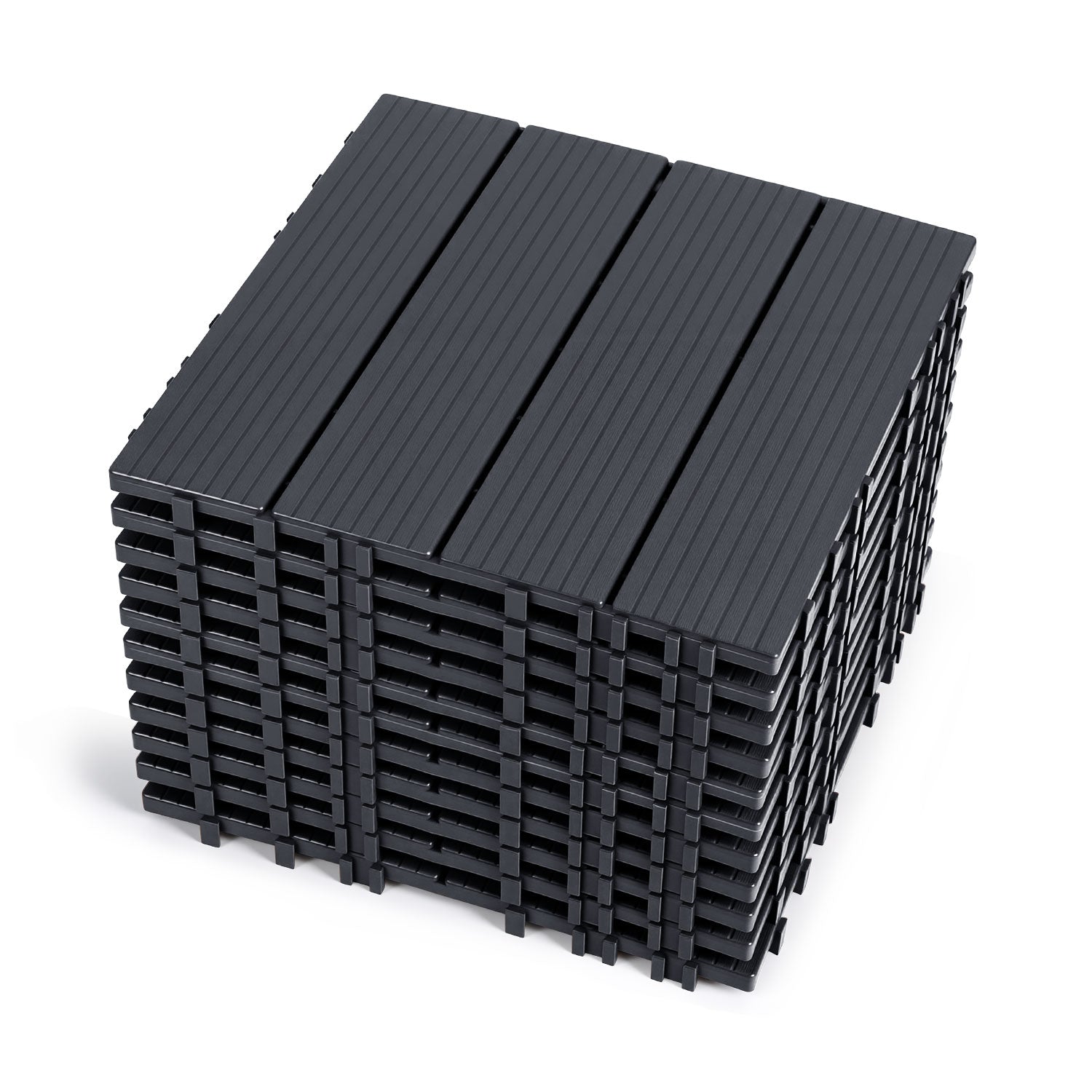 Hengda 30x30cm PP Terrassenfliesen, Kunststoff-Bodenbelag