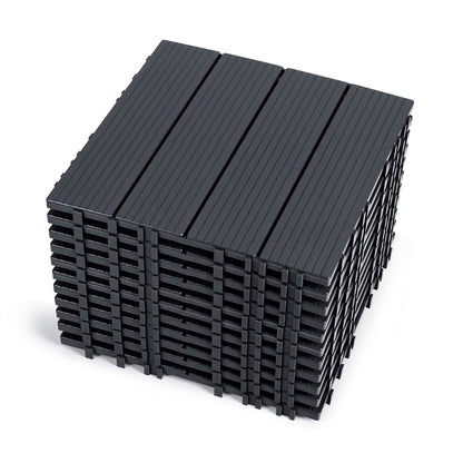 Hengda 30x30cm PP Terrassenfliesen, Kunststoff-Bodenbelag
