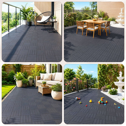 Hengda 30x30cm PP Terrassenfliesen, Kunststoff-Bodenbelag
