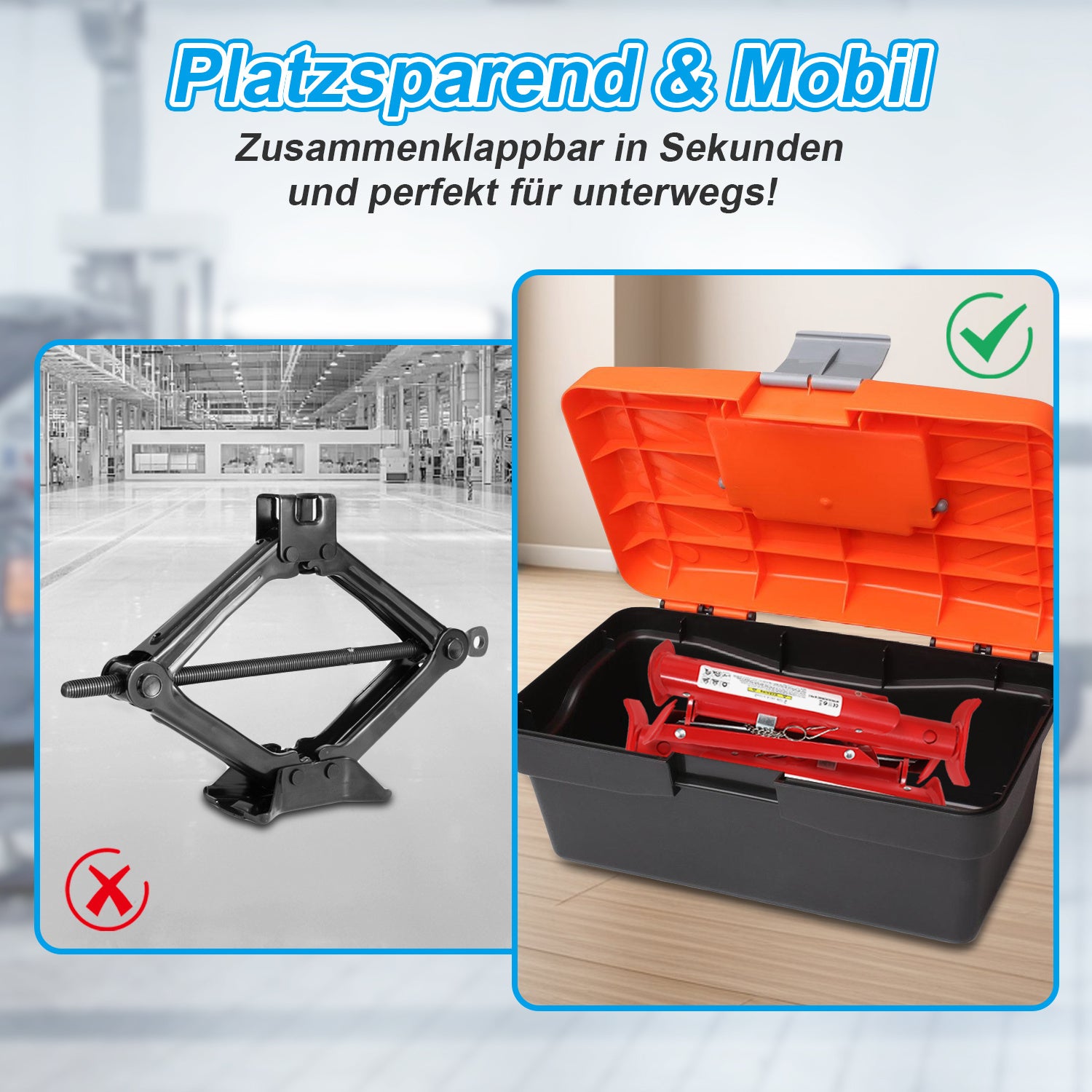 Hengda 2T 3T Unterstellböcke, Klappbar Stützböcke höhenverstellbar 290-405 mm