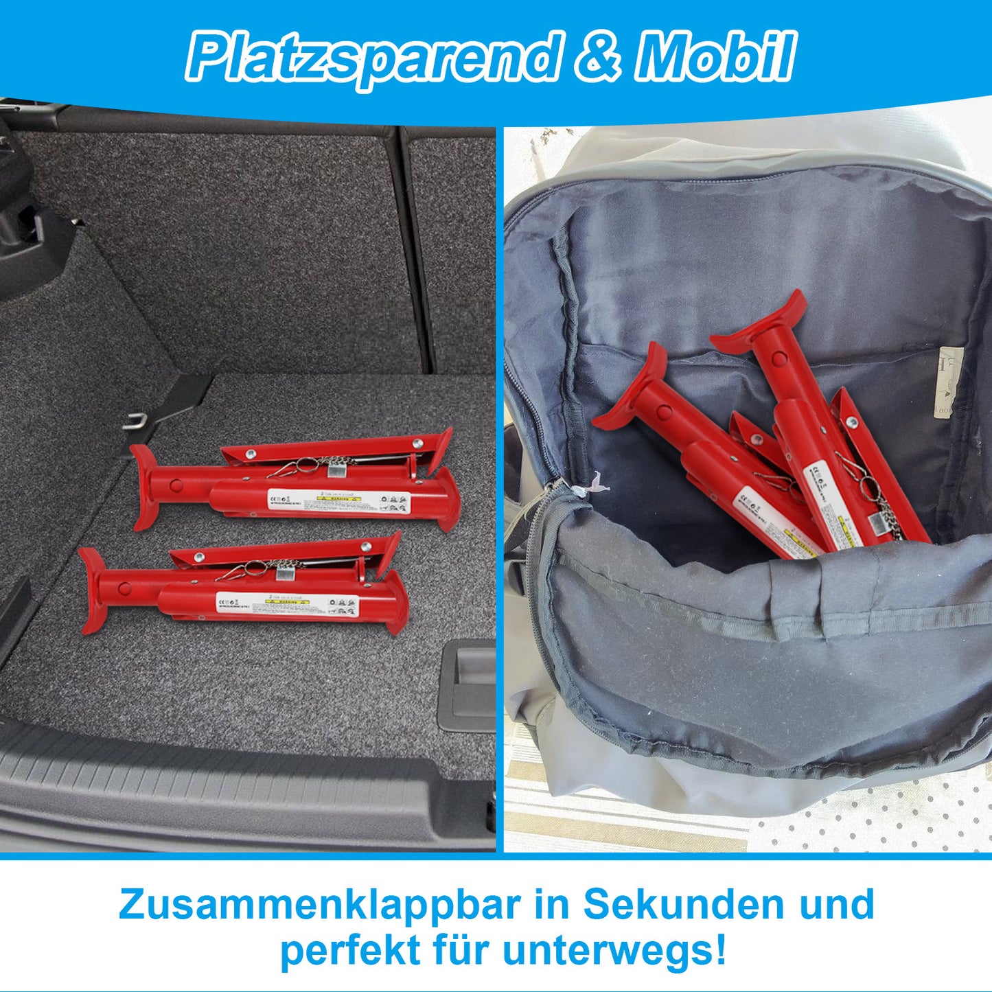 Hengda 2T 3T Unterstellböcke, Klappbar Stützböcke höhenverstellbar 290-405 mm