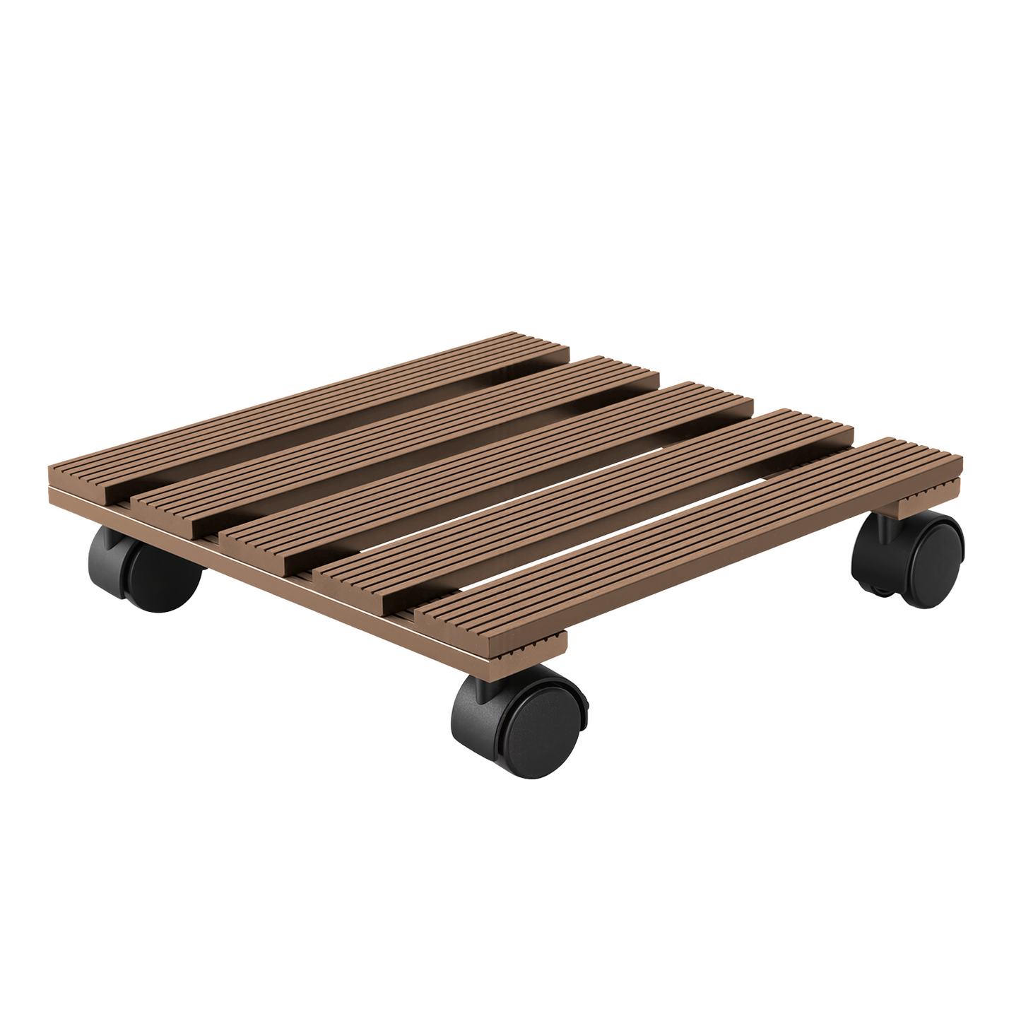 Hengda WPC Pflanzenroller, Eckig Rollbretter für Pflanzen, Rolluntersetzer