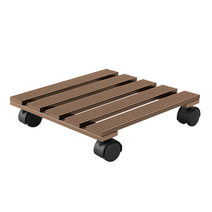 Hengda WPC Pflanzenroller, Eckig Rollbretter für Pflanzen, Rolluntersetzer