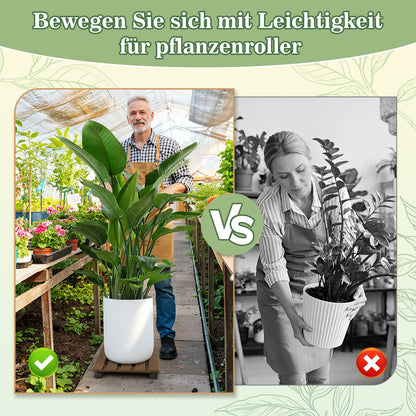 Hengda WPC Pflanzenroller, Eckig Rollbretter für Pflanzen, Rolluntersetzer