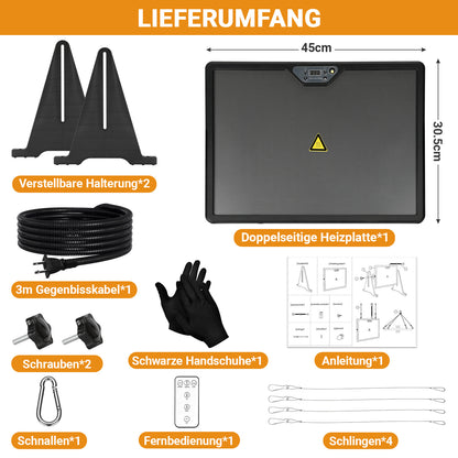 Hengda Wärmeplatte Küken 300W, 30-75°C Hühnerstall Heizung, Doppelseitige Höhenverstellbar
