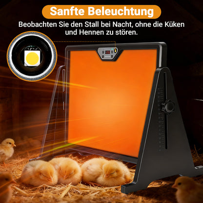 Hengda Wärmeplatte Küken 300W, 30-75°C Hühnerstall Heizung, Doppelseitige Höhenverstellbar