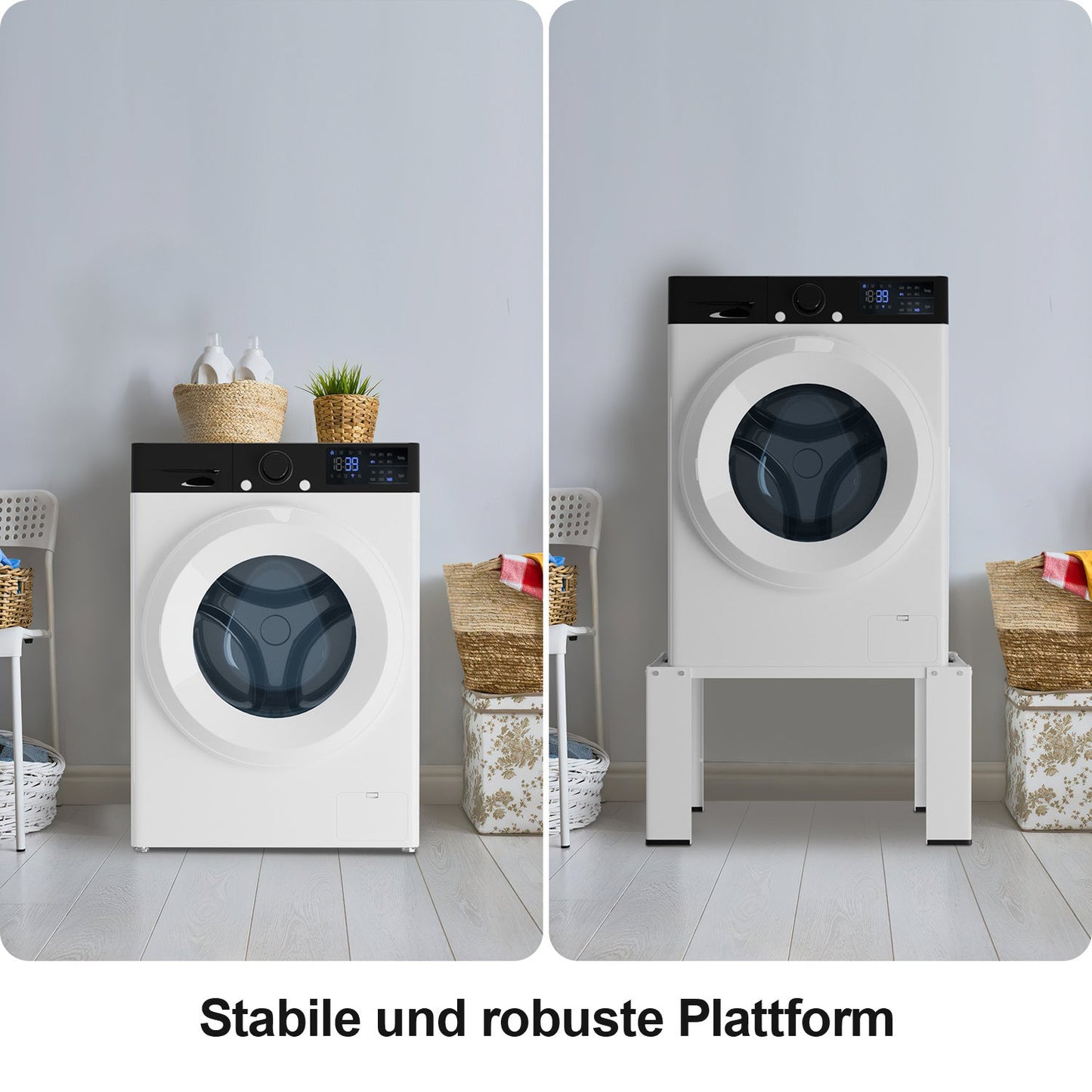 Hengda Waschmaschinen Untergestell, Waschmaschinensockel , Waschmaschinen-Unterschrank, Podest für Waschmaschinen & Trockner