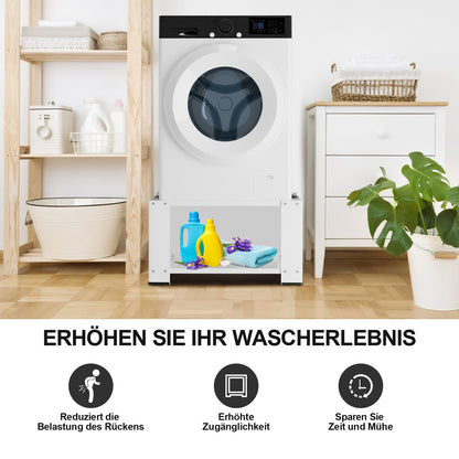 Hengda Waschmaschinen Untergestell mit Einlegeböden, Waschmaschinensockel, Waschmaschinen-Unterschrank für Waschmaschinen & Trockner