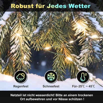 Hengda RGBIC LED Lichterkette Außen IP65 | Farbwechsel Weihnachtslichterkette Dimmbar | LED Lichterkette für Garten, Balkon, Party & Innenbereich