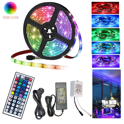 Hengda LED Strip RGB LED Streifen LED Streifenlichter 30 LED 12V Selbstklebend mit 44 Tasten Fernbedienung IP20 LED Band Flexibel für Haus Party Küche [Energieklasse F]
