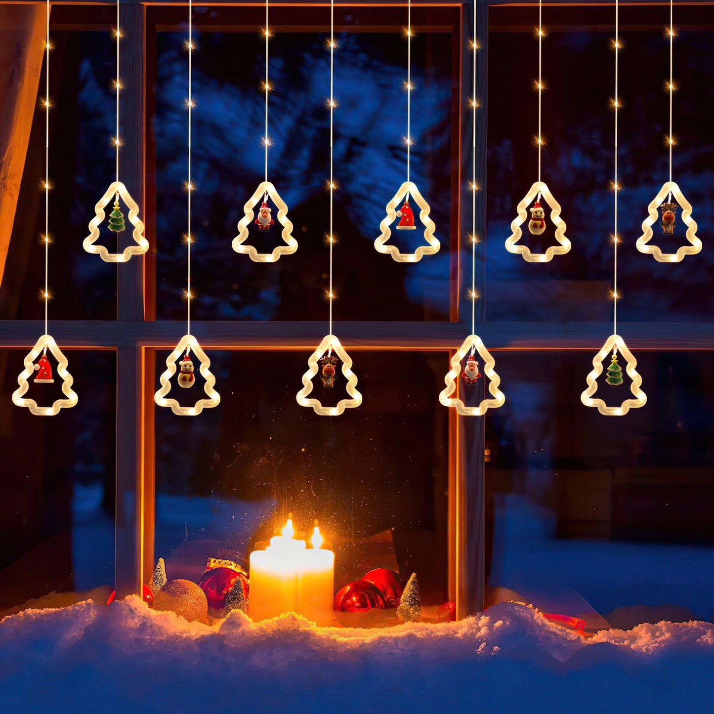 Hengda LED Weihnachtsbeleuchtung Lichtervorhang 3M