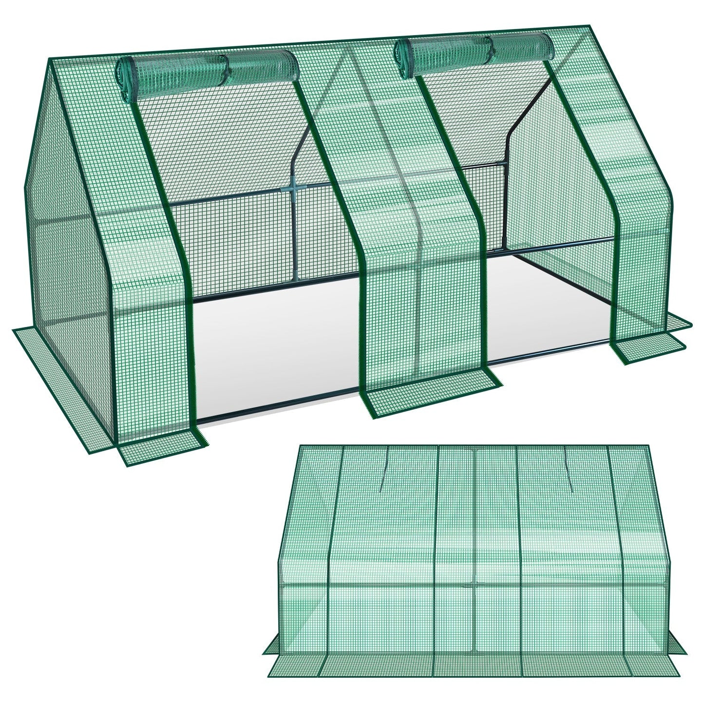 Hengda Gewächshaus Klein 180×90×90 cm | Foliengewächshaus mit UV-beständiger PE-Plane | Tomatenhaus Treibhaus für Balkon, Garten & Frühbeet Pflanzenanzucht