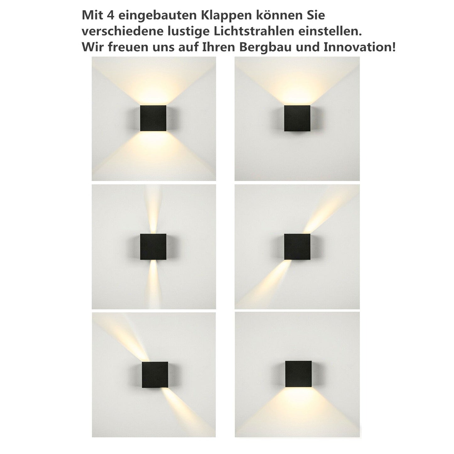Hengda LED Wandlampe Effektleuchte IP65 Außen Up down Light Deko Wandleuchte 7W/12W