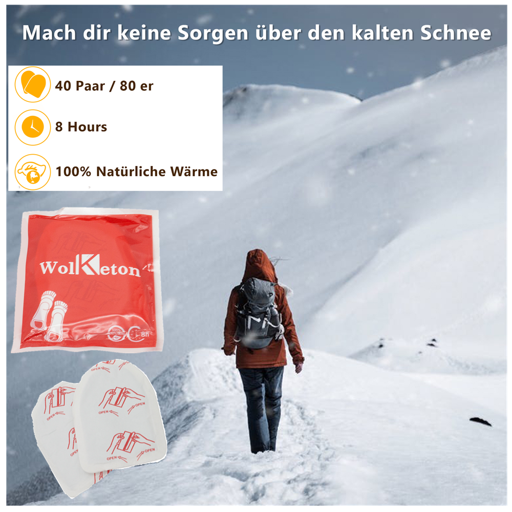 Hengda 40Paar Zehenwärmer Füße Fußwärmer Wärmesohlen Wärmeeinlagen luftaktiviert Winter