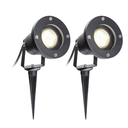 Online-Shop von Hengda GU10 4W Gartenstrahler 2 Stück wasserdicht COB Led Garten Beleuchtung Strahler Warmweiß mit Erdspieß IP65