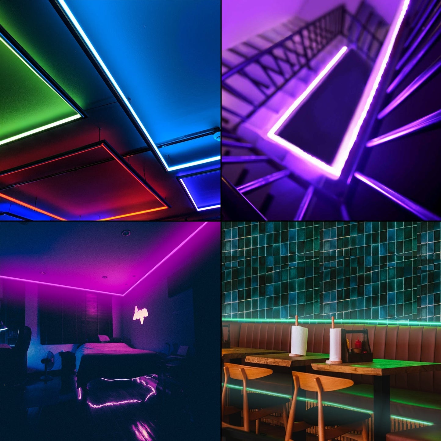 Hengda LED Strip RGB LED Streifen LED Streifenlichter 30 LED 12V Selbstklebend mit 44 Tasten Fernbedienung IP20 LED Band Flexibel für Haus Party Küche [Energieklasse F]