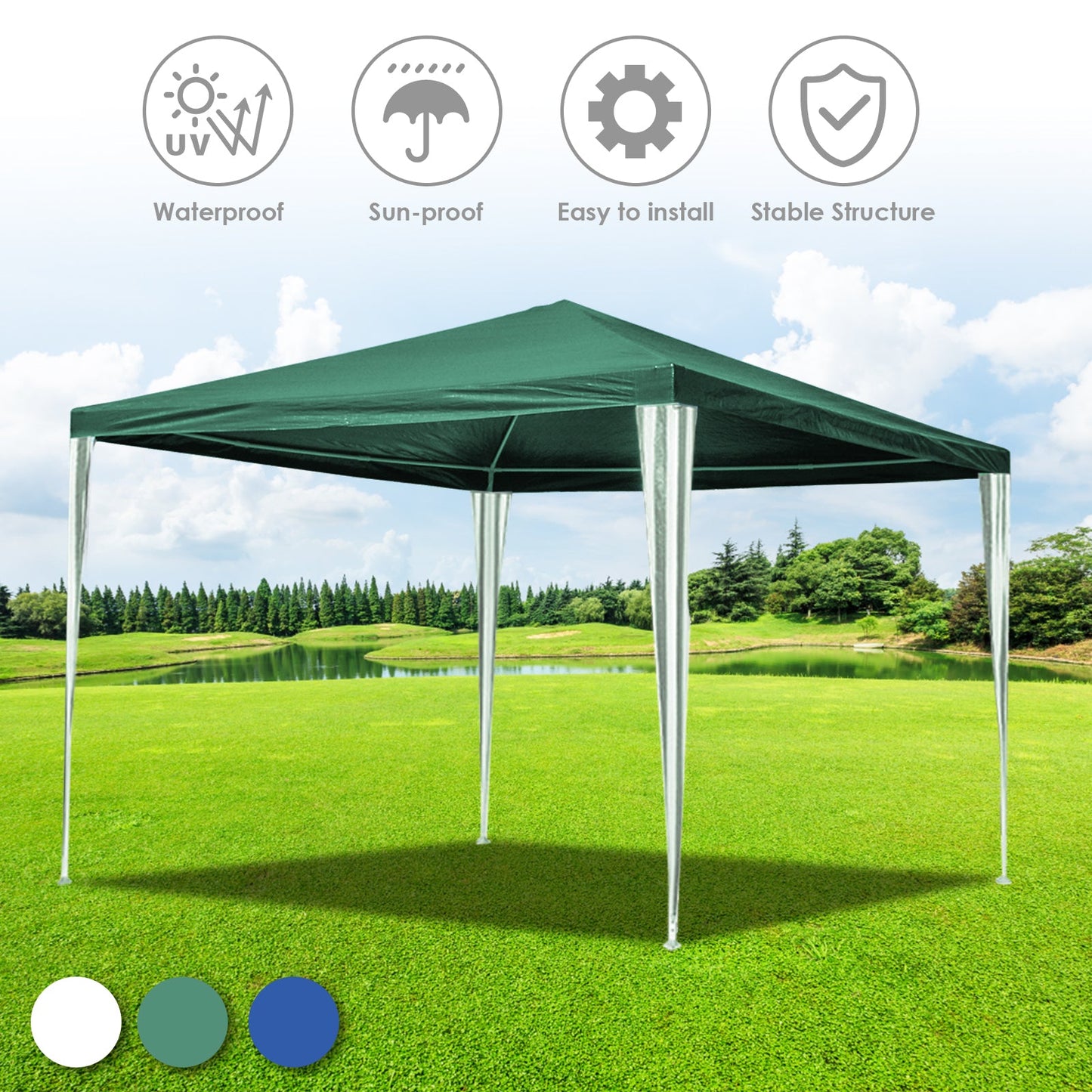 Hengda Gartenpavillon Partyzelt Pavillon Gartenzelt Hochzeit Festzelt 3x3-3x9m