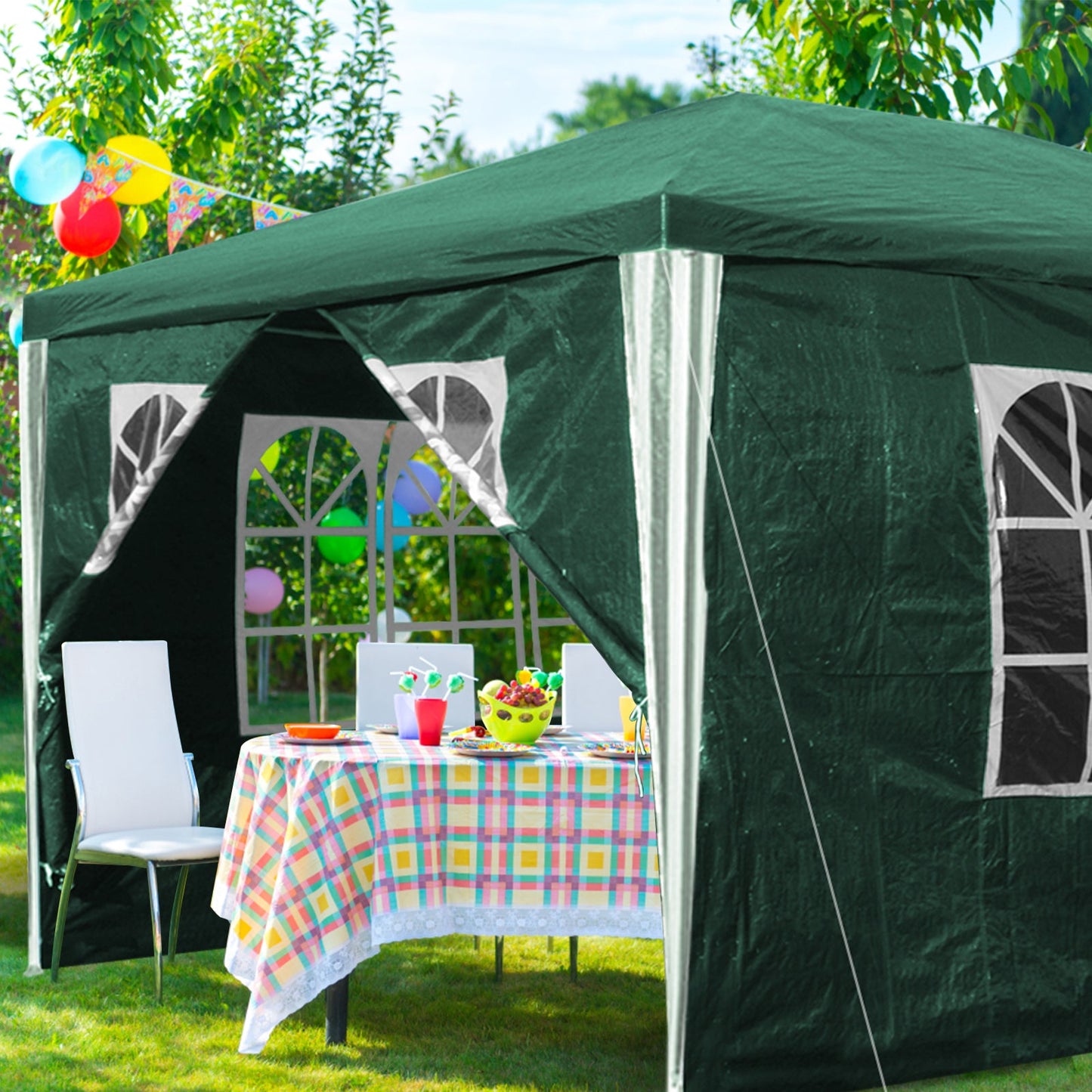 Hengda Gartenpavillon Partyzelt Pavillon Gartenzelt Hochzeit Festzelt 3x3-3x9m