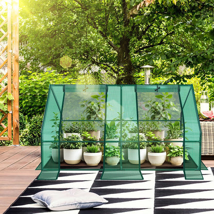Hengda Gewächshaus Klein 180×90×90 cm | Foliengewächshaus mit UV-beständiger PE-Plane | Tomatenhaus Treibhaus für Balkon, Garten & Frühbeet Pflanzenanzucht