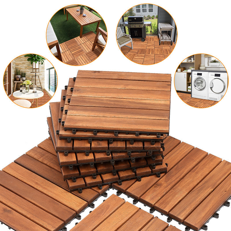Hengda Holzfliesen aus Akazienholz Balkon Terrassenfliesen Garten Fliesen 1m²-5m²
