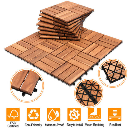 Hengda Holzfliesen aus Akazienholz Balkon Terrassenfliesen Garten Fliesen 1m²-5m²