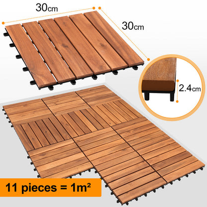Hengda Holzfliesen aus Akazienholz Balkon Terrassenfliesen Garten Fliesen 1m²-5m²