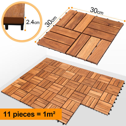 Hengda Holzfliesen aus Akazienholz Balkon Terrassenfliesen Garten Fliesen 1m²-5m²