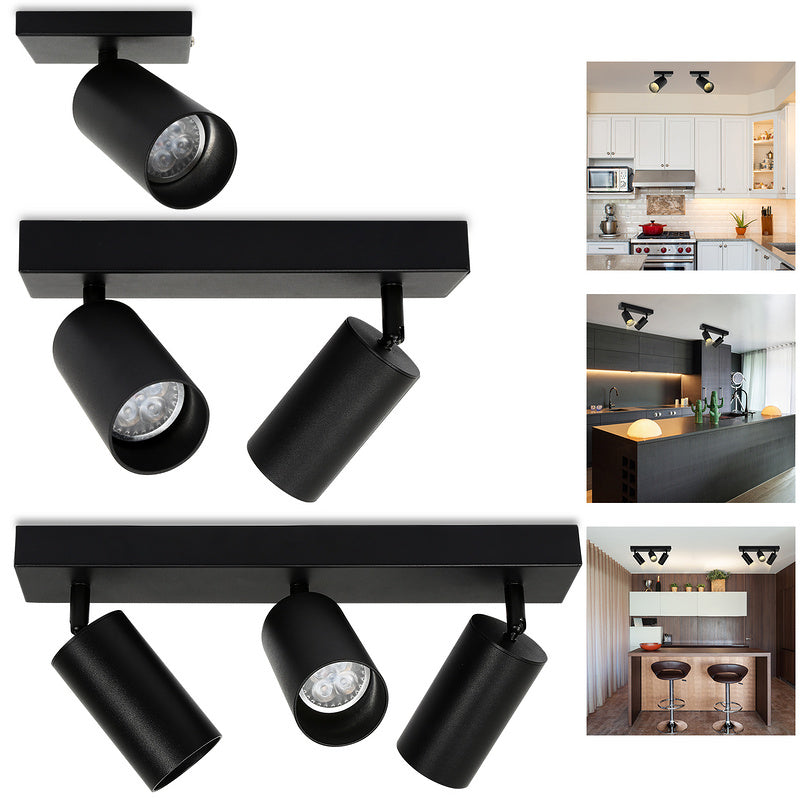 Hengda Deckenstrahler GU10 4W, Drehbar 350° Deckenleuchte Strahler, Warmweiß 1/2/3-flammig Deckenspot, Wandstrahler, Deckenlampe