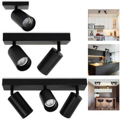 Hengda Deckenstrahler GU10 4W, Drehbar 350° Deckenleuchte Strahler, Warmweiß 1/2/3-flammig Deckenspot, Wandstrahler, Deckenlampe