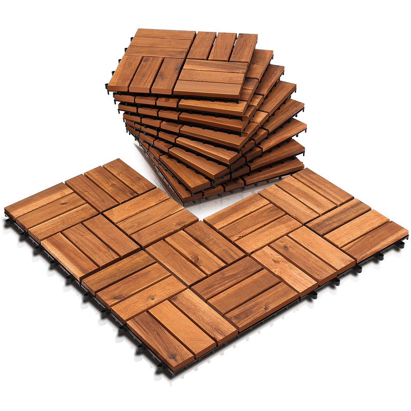 Hengda Holzfliesen aus Akazienholz Balkon Terrassenfliesen Garten Fliesen 1m²-5m²