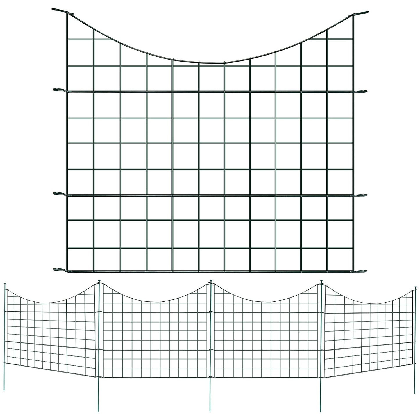 Teichzaun Gartenzaun Metall Steckzaun Set
