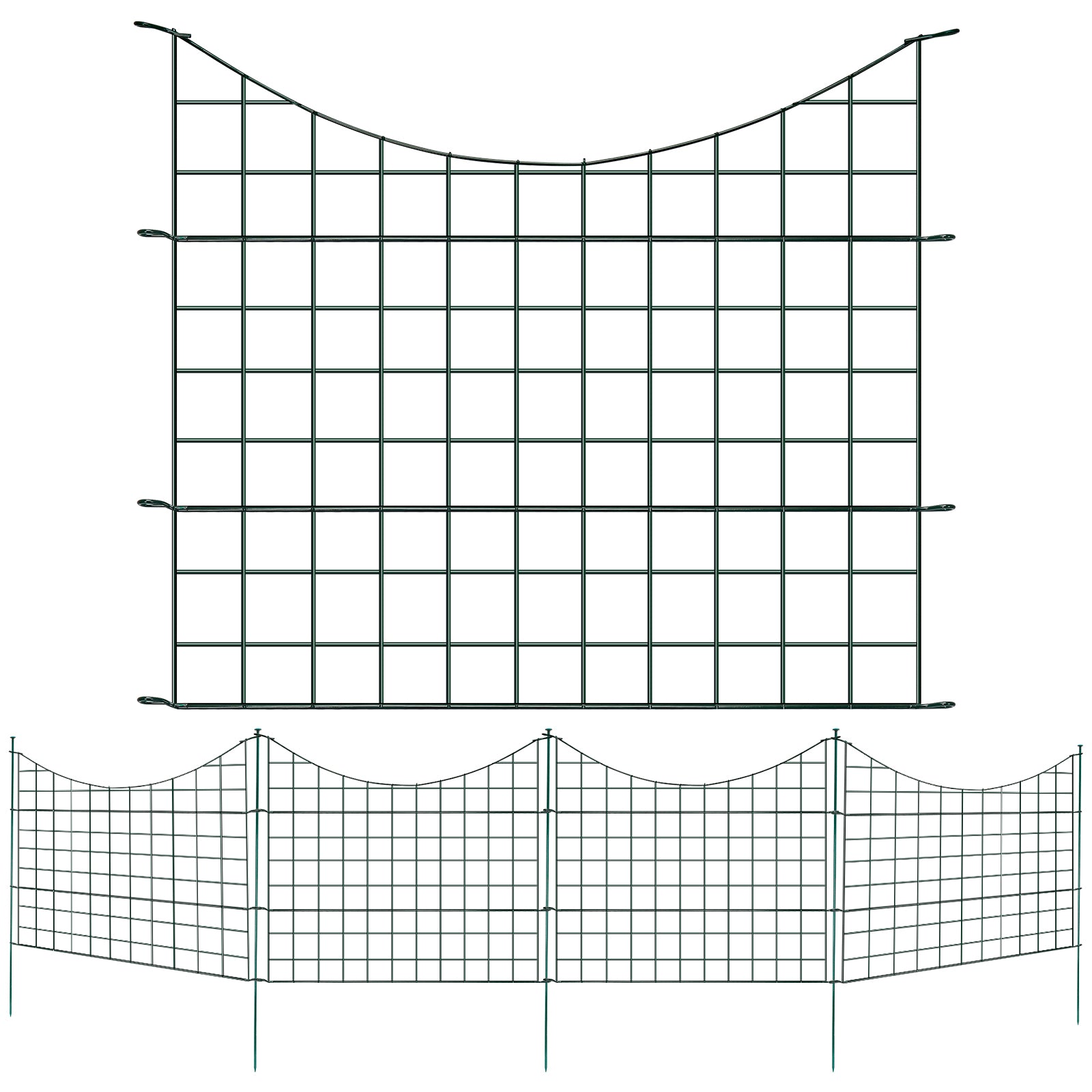 Teichzaun Gartenzaun Metall Steckzaun Set