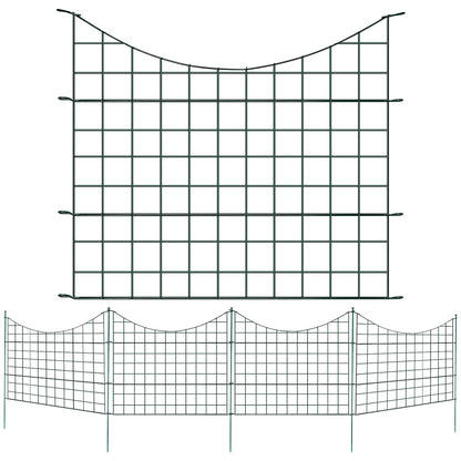 Teichzaun Gartenzaun Metall Steckzaun Set
