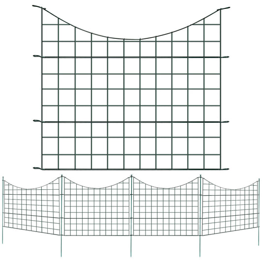 Teichzaun Gartenzaun Metall Steckzaun Set
