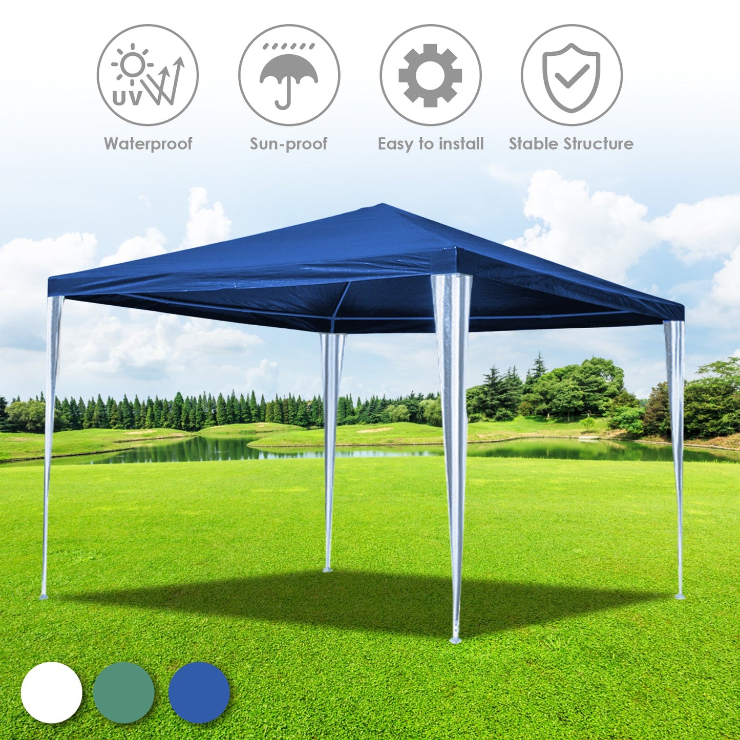 Hengda Gartenpavillon Partyzelt Pavillon Gartenzelt Hochzeit Festzelt 3x3-3x9m