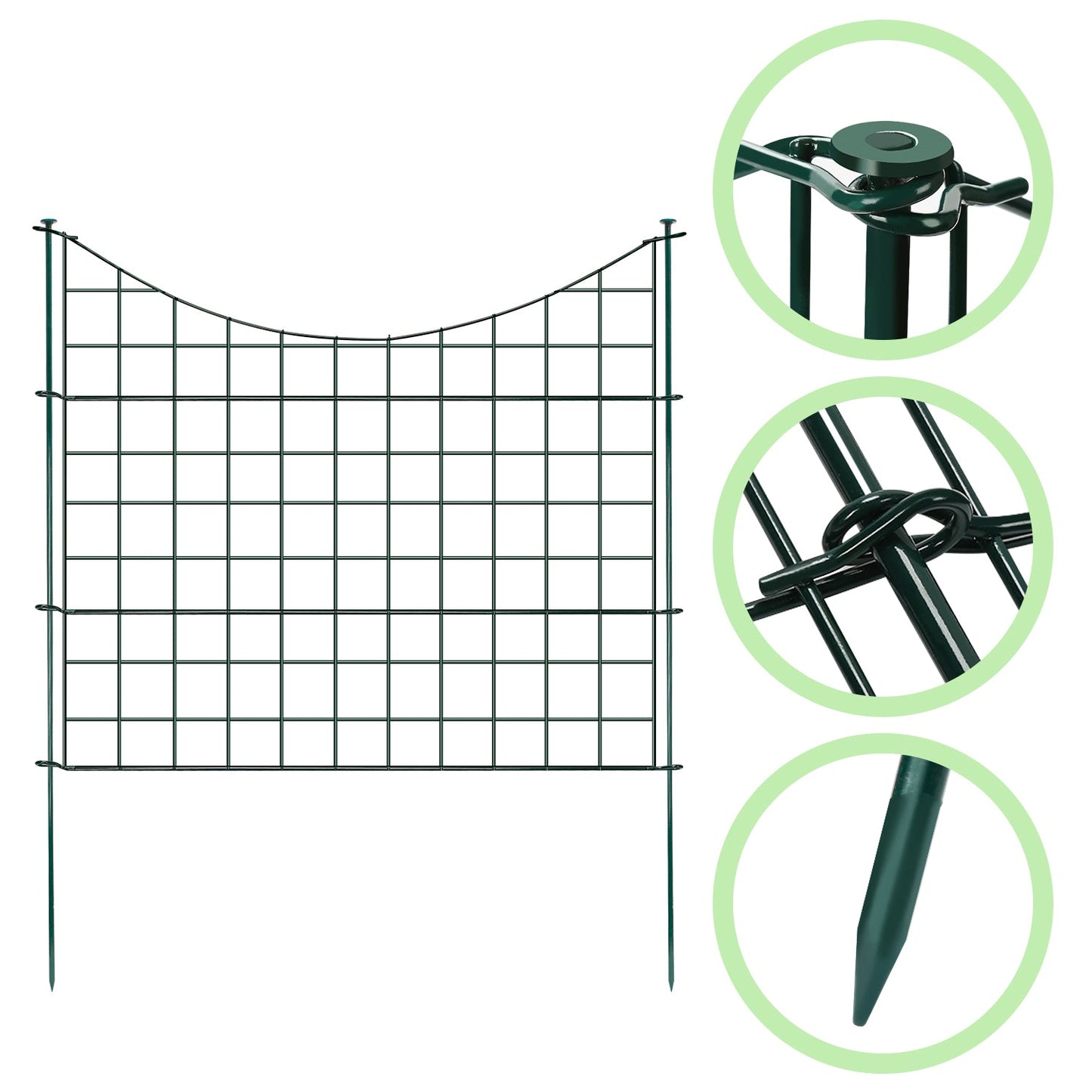Teichzaun Gartenzaun Metall Steckzaun Set