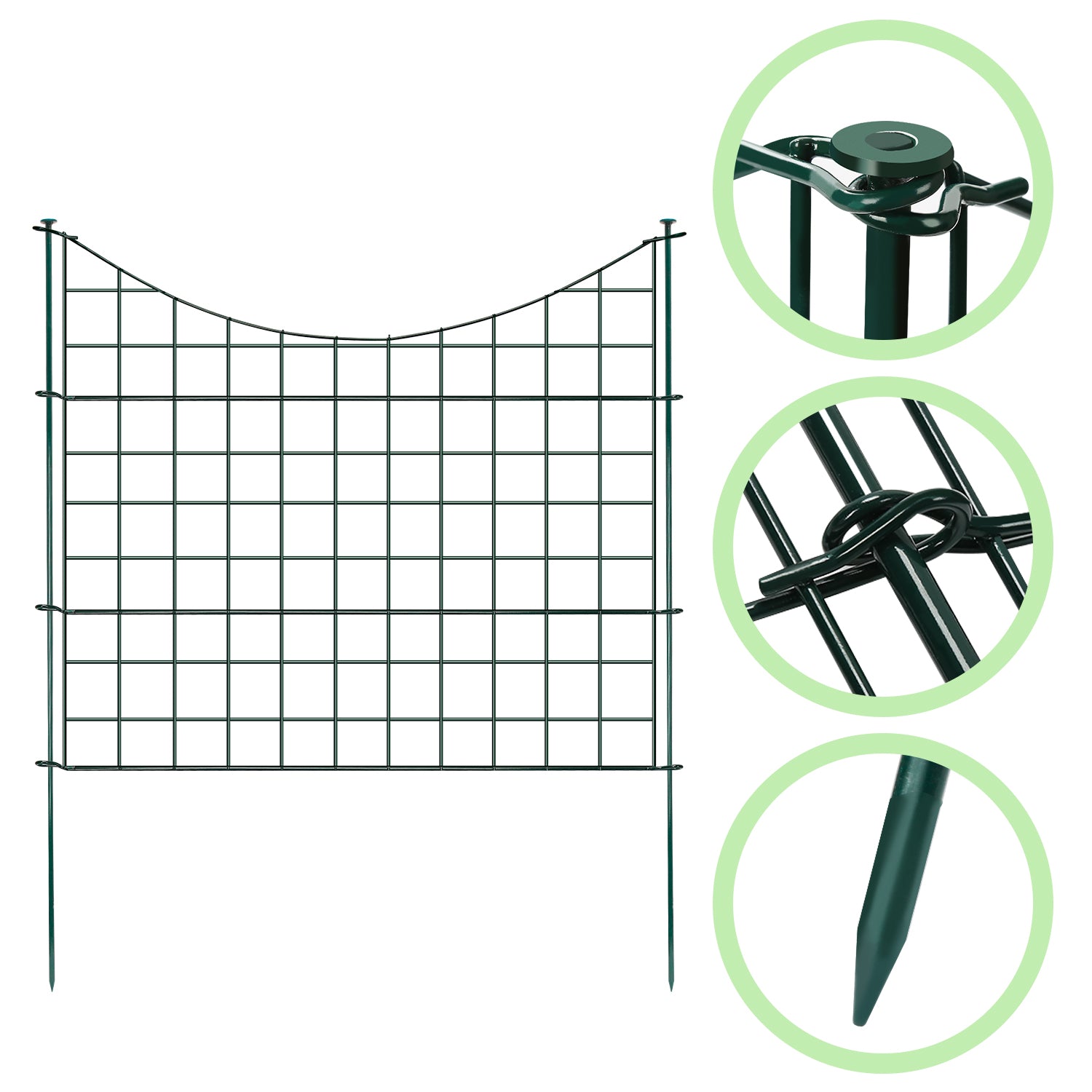 Teichzaun Gartenzaun Metall Steckzaun Set