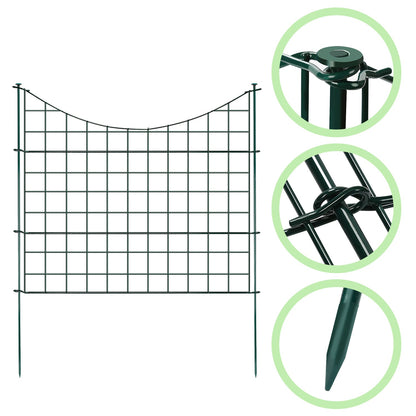Teichzaun Gartenzaun Metall Steckzaun Set