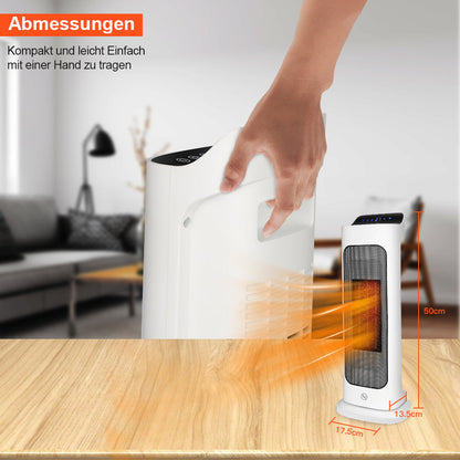 Hengda Heizlüfter Thermostat Heizgerät Heater Schlafzimmer 2000W Heizung Keramik Timer