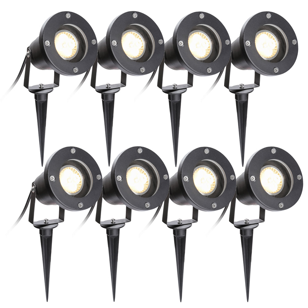 Online-Shop von Hengda GU10 4W Gartenstrahler 8 Stück wasserdicht COB Led Garten Beleuchtung Strahler Warmweiß mit Erdspieß IP65