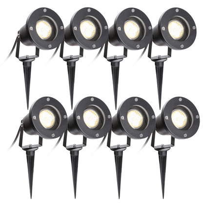 Online-Shop von Hengda GU10 4W Gartenstrahler 8 Stück wasserdicht COB Led Garten Beleuchtung Strahler Warmweiß mit Erdspieß IP65