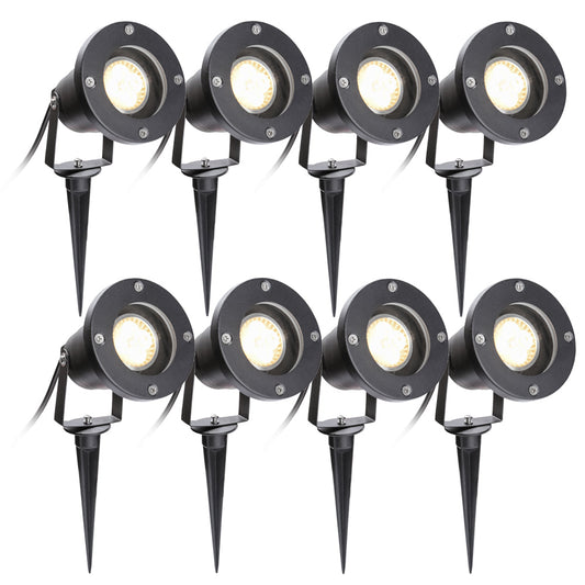 Online-Shop von Hengda GU10 4W Gartenstrahler 8 Stück wasserdicht COB Led Garten Beleuchtung Strahler Warmweiß mit Erdspieß IP65