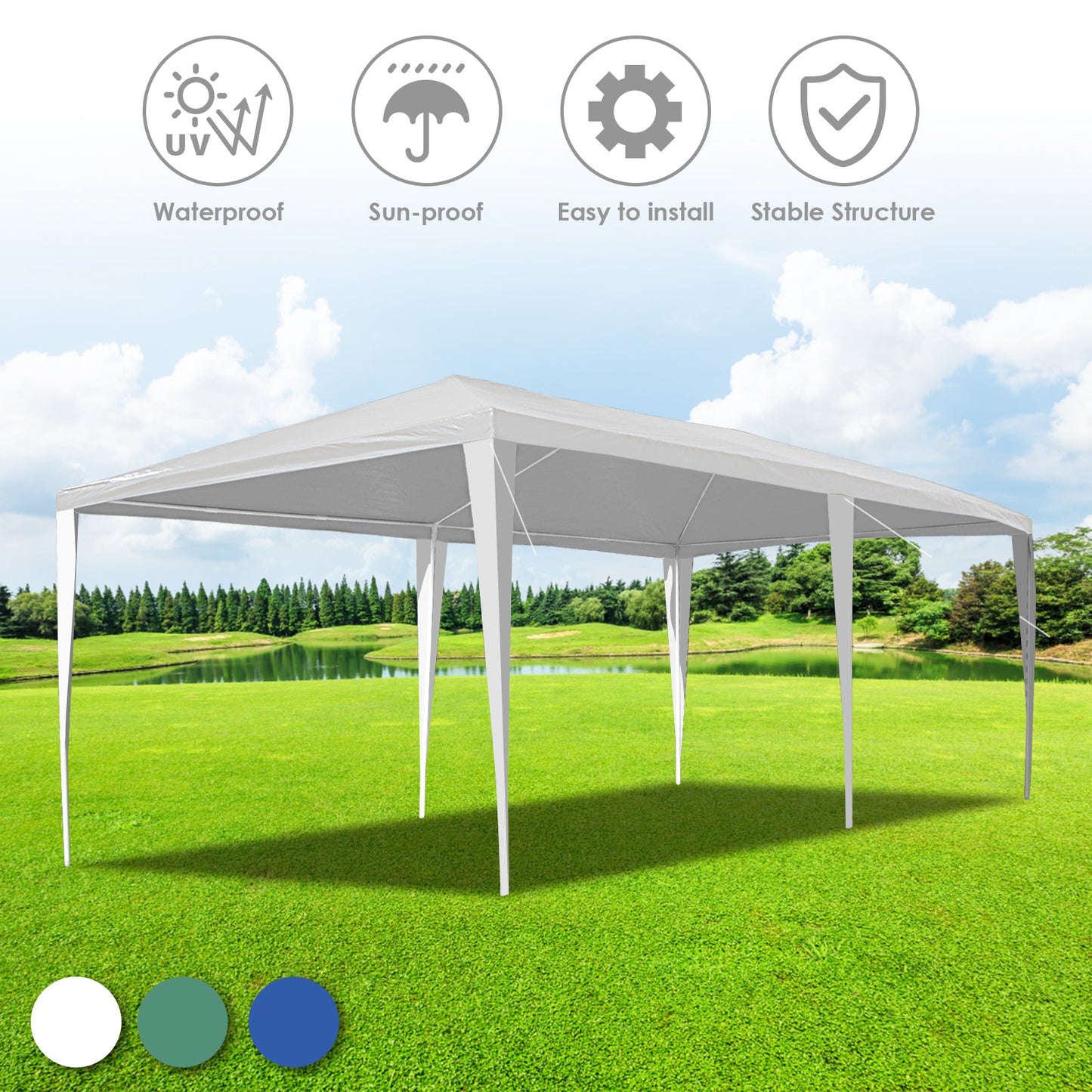 Hengda Gartenpavillon Partyzelt Pavillon Gartenzelt Hochzeit Festzelt 3x3-3x9m