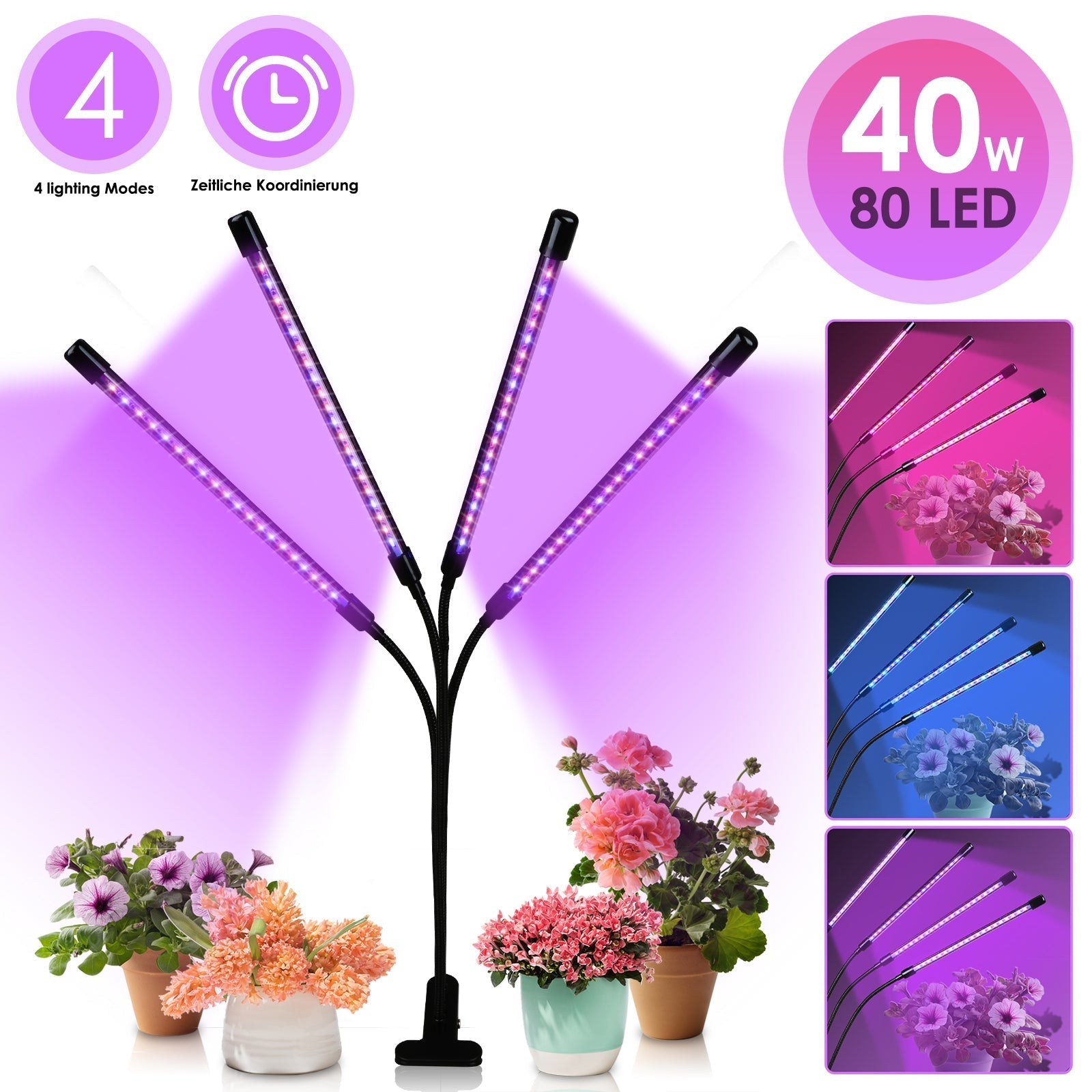 40W/30W 4/3 Köpfe LED Pflanzenlampe