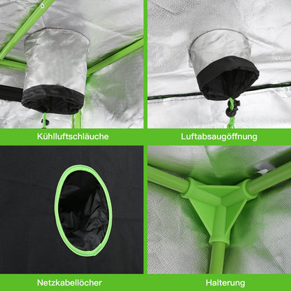 Hengda Growbox Pflanzenzelt Gewächszelt Indoor Darkroom Gewächshaus Growzelt Drahtloch