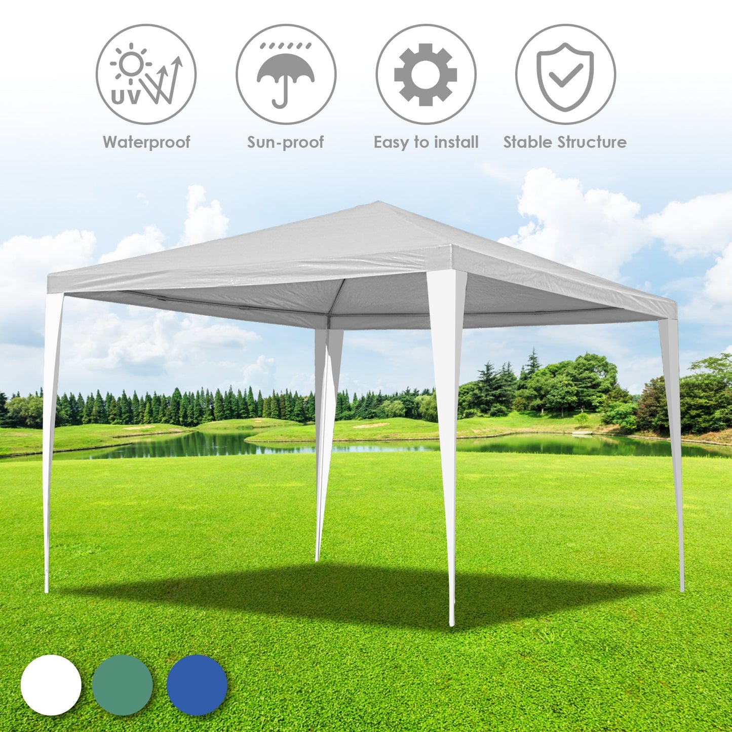 Hengda Gartenpavillon Partyzelt Pavillon Gartenzelt Hochzeit Festzelt 3x3-3x9m