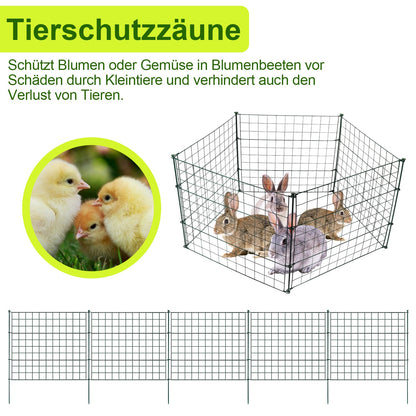 Teichzaun Gartenzaun Metall Steckzaun Set