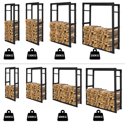 Hengda Kaminholzregal Kaminholzständer Metall für Innen Außen Holzlager Brennholzregal