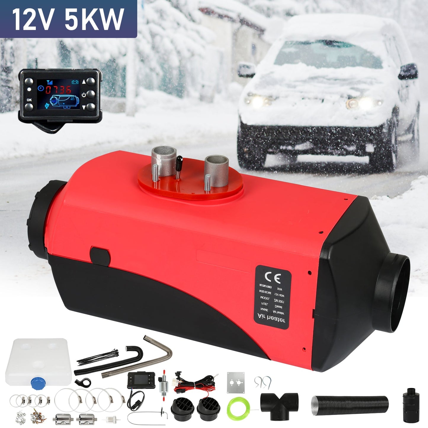 Hengda 5KW 12V Diesel Auto Heizung Standheizung Luftheizung Air Heater LCD PKW LKW